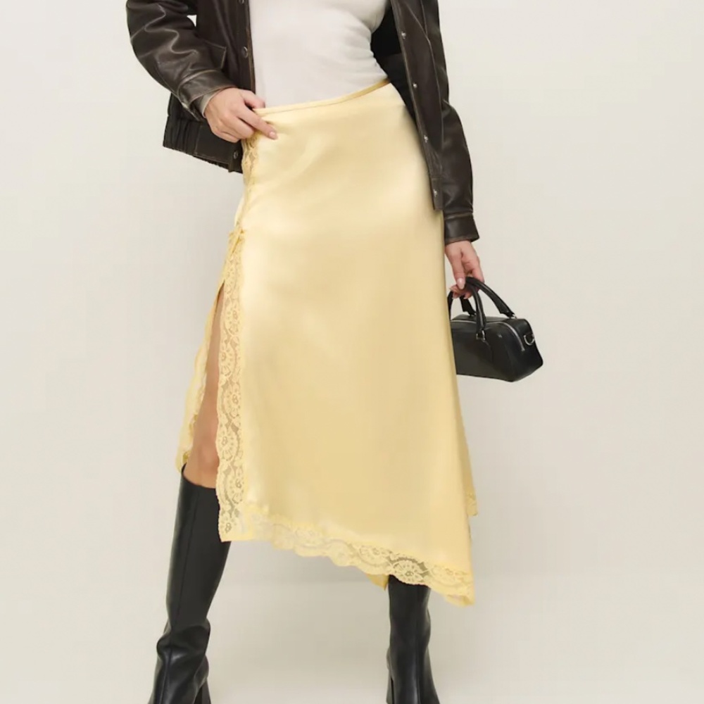 Reformation Stacia Satin Skirt